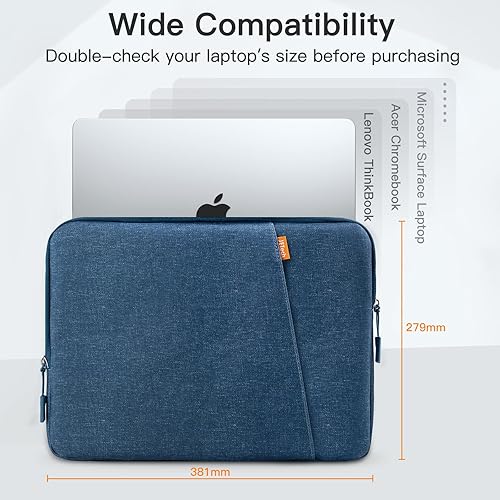 Vista 104 de JETech Funda para laptop para MacBook Pro de 16 pulgadas (M4, M3, M2, M1, 2019-2024), funda impermeable con bolsillo, compatible con portátiles