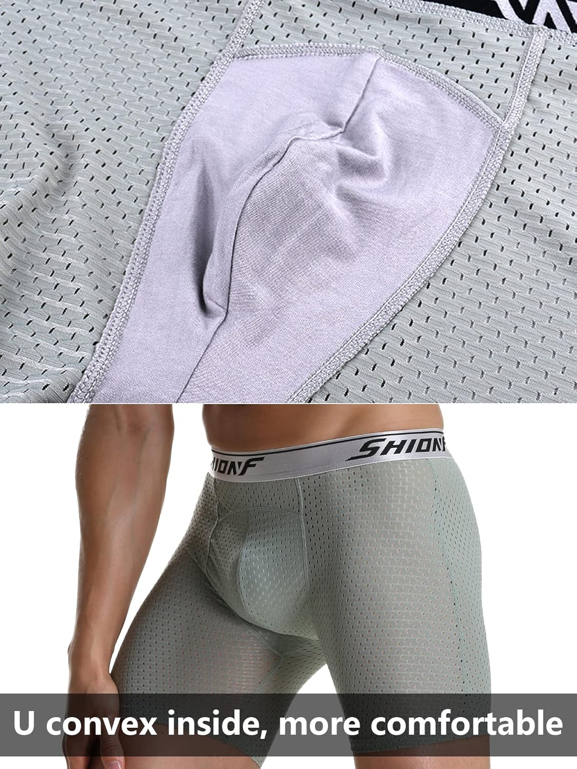 Men's anti chafing Underwear Performance mesh cooling Boxer Briefs,3-Pack - Image 4