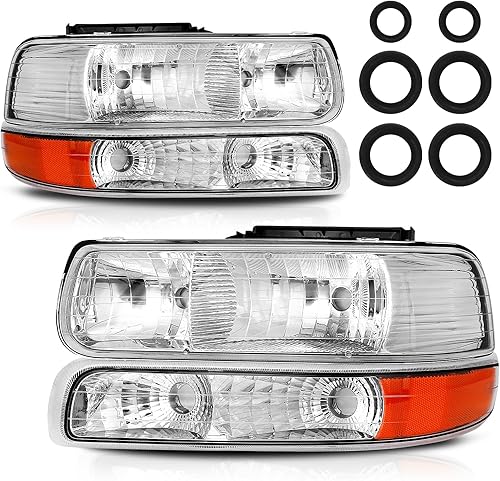 Conjunto de faros delanteros para Chevy Silverado 99 00 01 02 1999 2000 2002 Silverado 1500 2500 1500HD 2500HD 3500HD00-06 Chevy Tahoe Suburban 1500