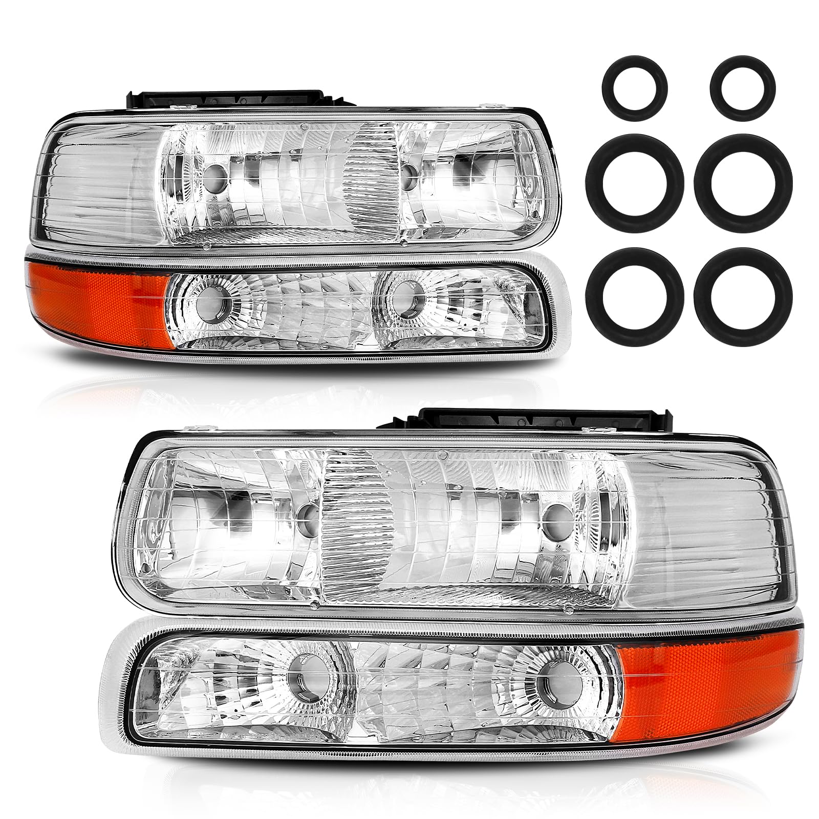 Bincmay Chrome Halogen Headlight Assembly