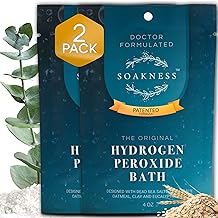 Hydrogen Peroxide Epsom Salt Bath Soak - USA-Made – Patented Bath Salts, Muscle Recovery, & Skin Detoxification – Magnesium Salts for Bathing - Doctor Formulated Pure Epsom Salt (2-Pack)