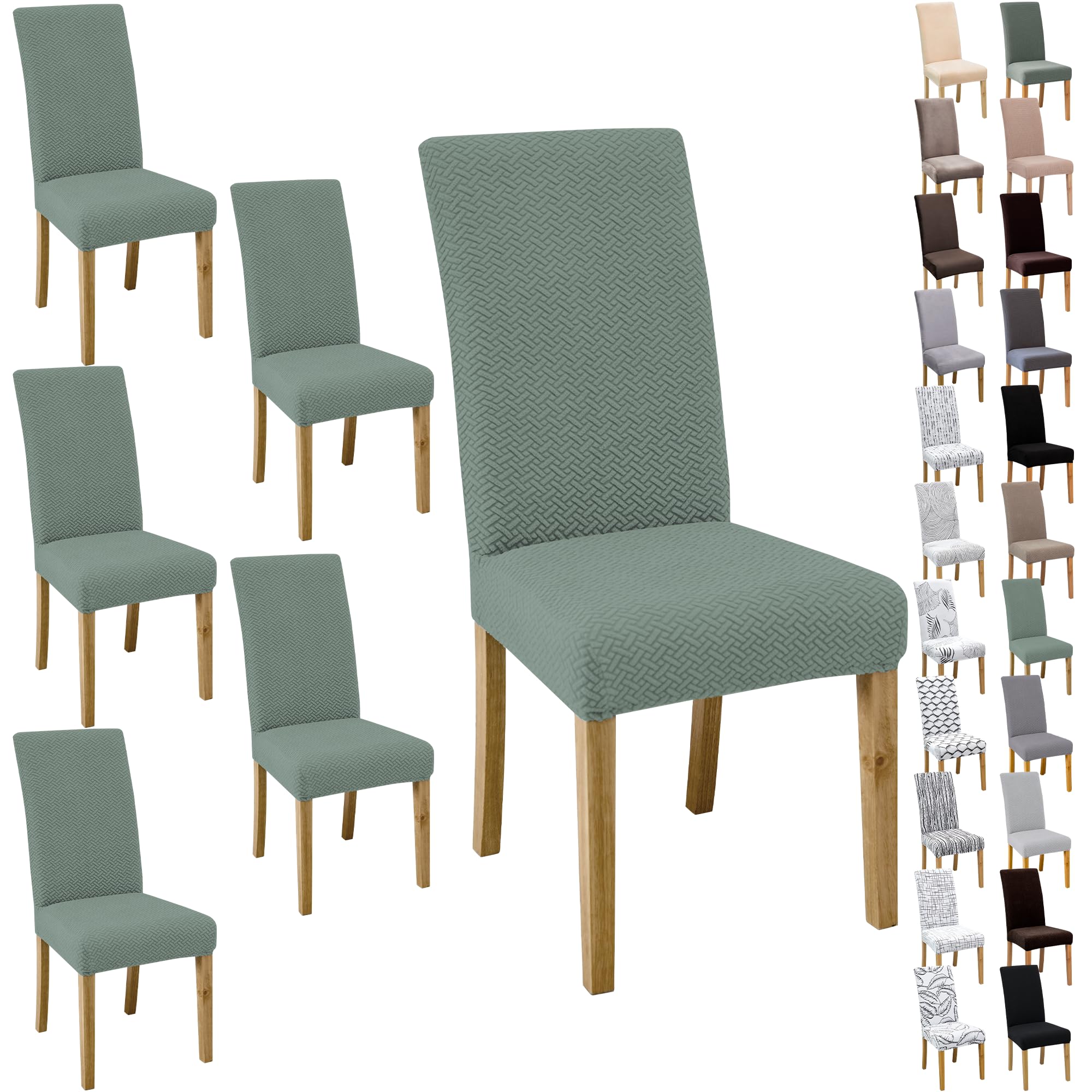 DREAHOTEXTIL Stuhlbezüge (4/6 Stück), weich und geschmeidig, in leuchtenden Farben, für Wohnzimmer, Küche, Büro, Restaurant, Partys – praktische Stuhlbezüge.