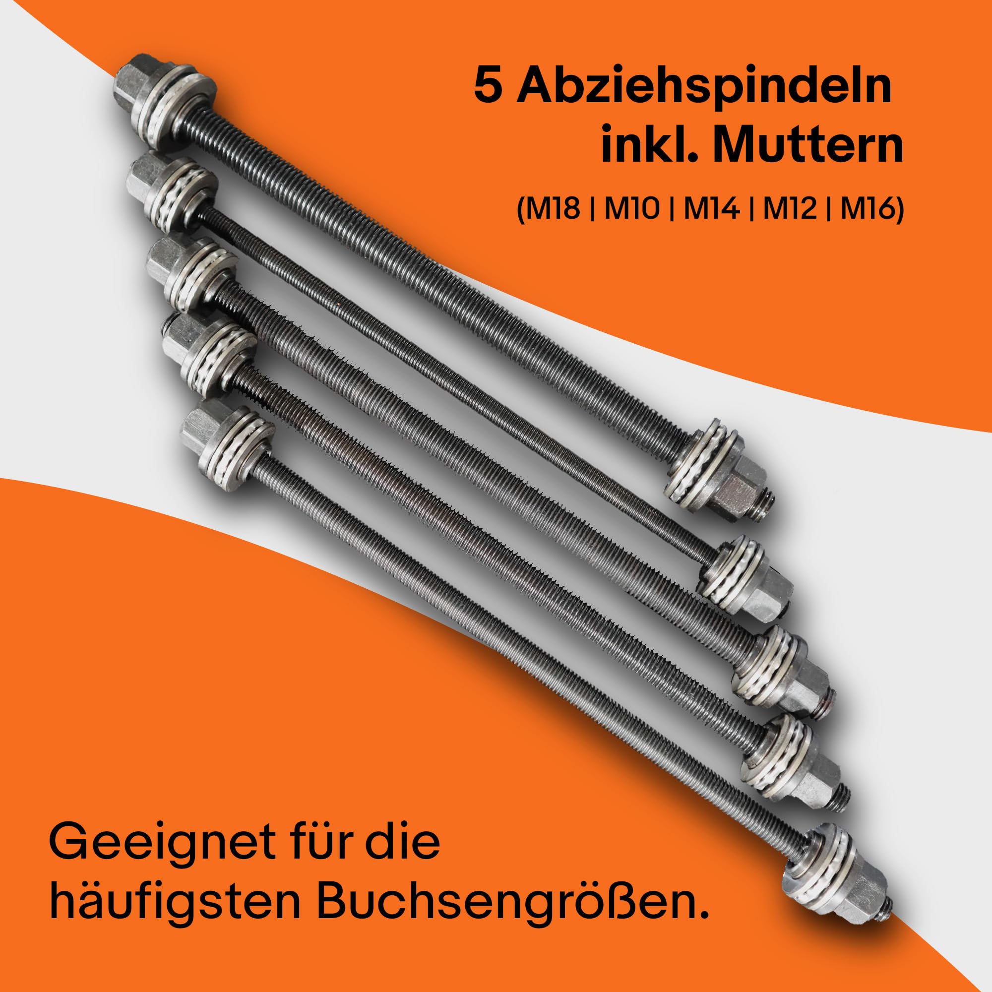 Bituxx Silentlager Abzieher Satz 27-TLG. | Lagerwerkzeug Presshülsen Set mit Sichtschlitz | inkl. Spindeln M10–M18 | Werkzeugset für Lagerbuchsen Gummilager Buchsenwechsel | im Kunststoffkoffer