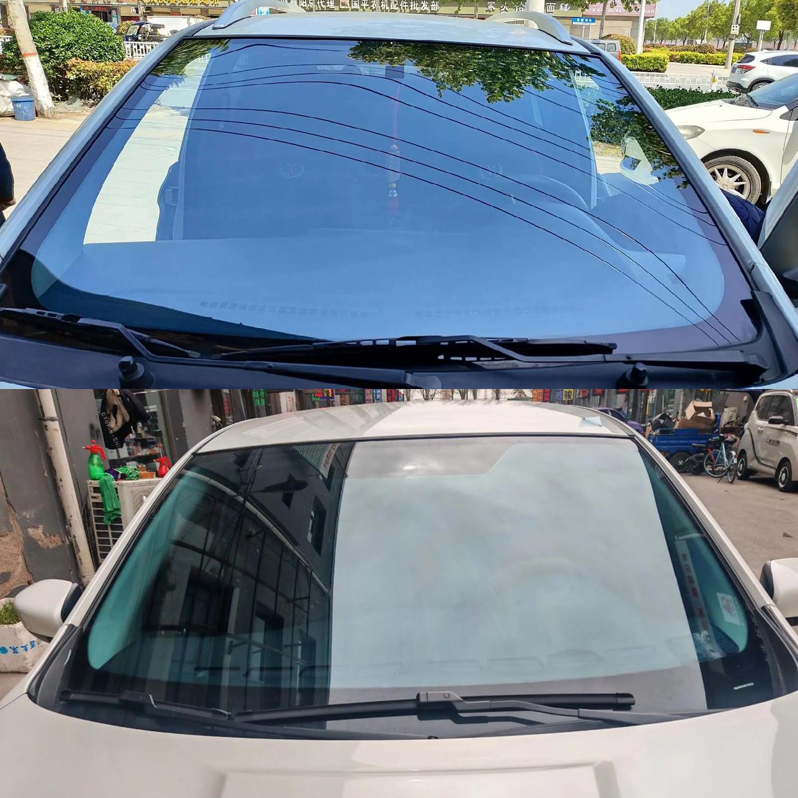 VLT 68% Himmelblaue Scheibenfolie Auto für Frontscheiben, PET Scheiben Folie, Sonnenschutzfolien scheiben tönung Folie Auto (100 x 300 cm)
