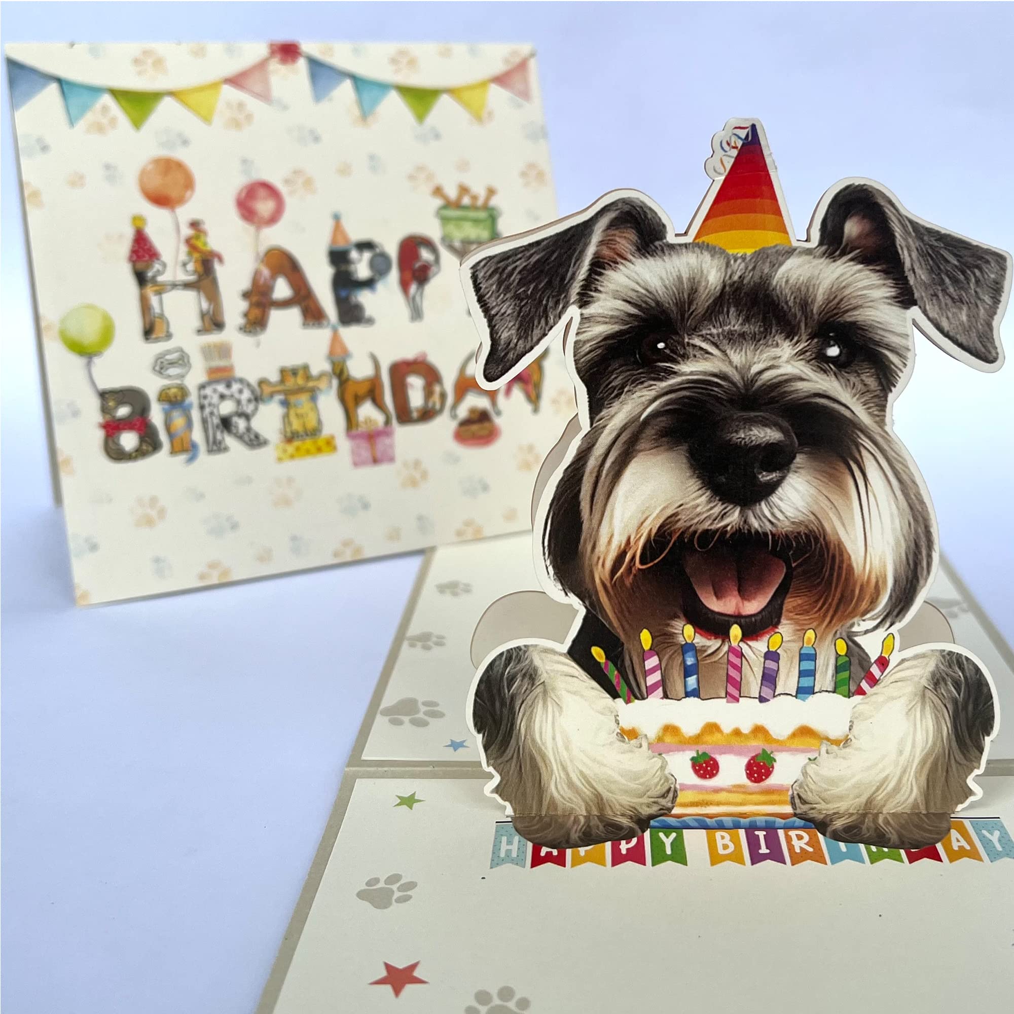 ⭐️犬のポップアップカード 3Dポップアップカード ポップアップバースデーカード Amazon | momapopup 3Dポップアップドッグバースデーカード