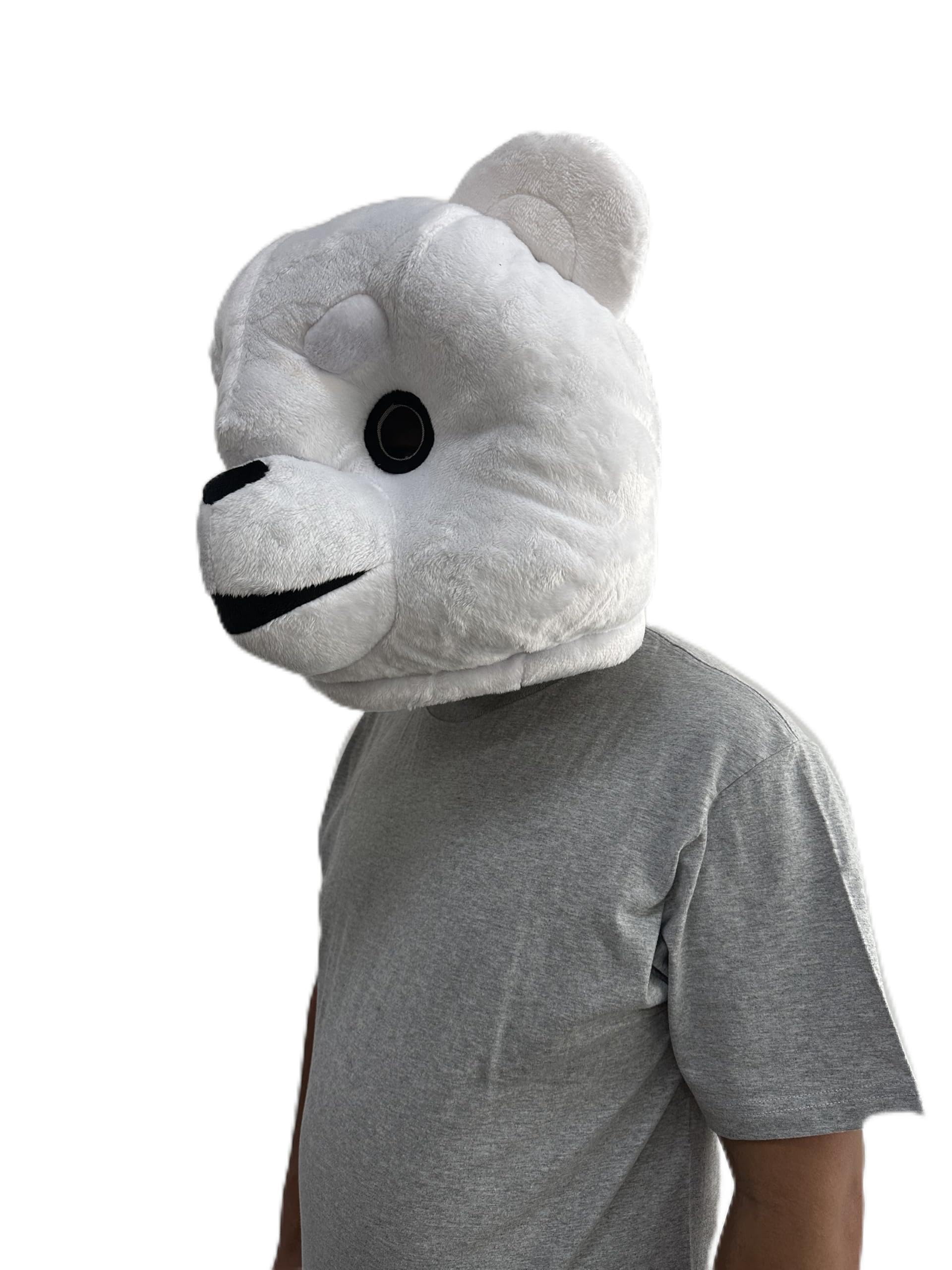 To.beone Plush Polar Bear Mascot Head Costume Bear Mask Adult Costume