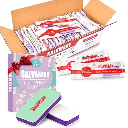 Paquete de bloques amortiguadores de brillo de uñas y kit de manicura desechable profesional