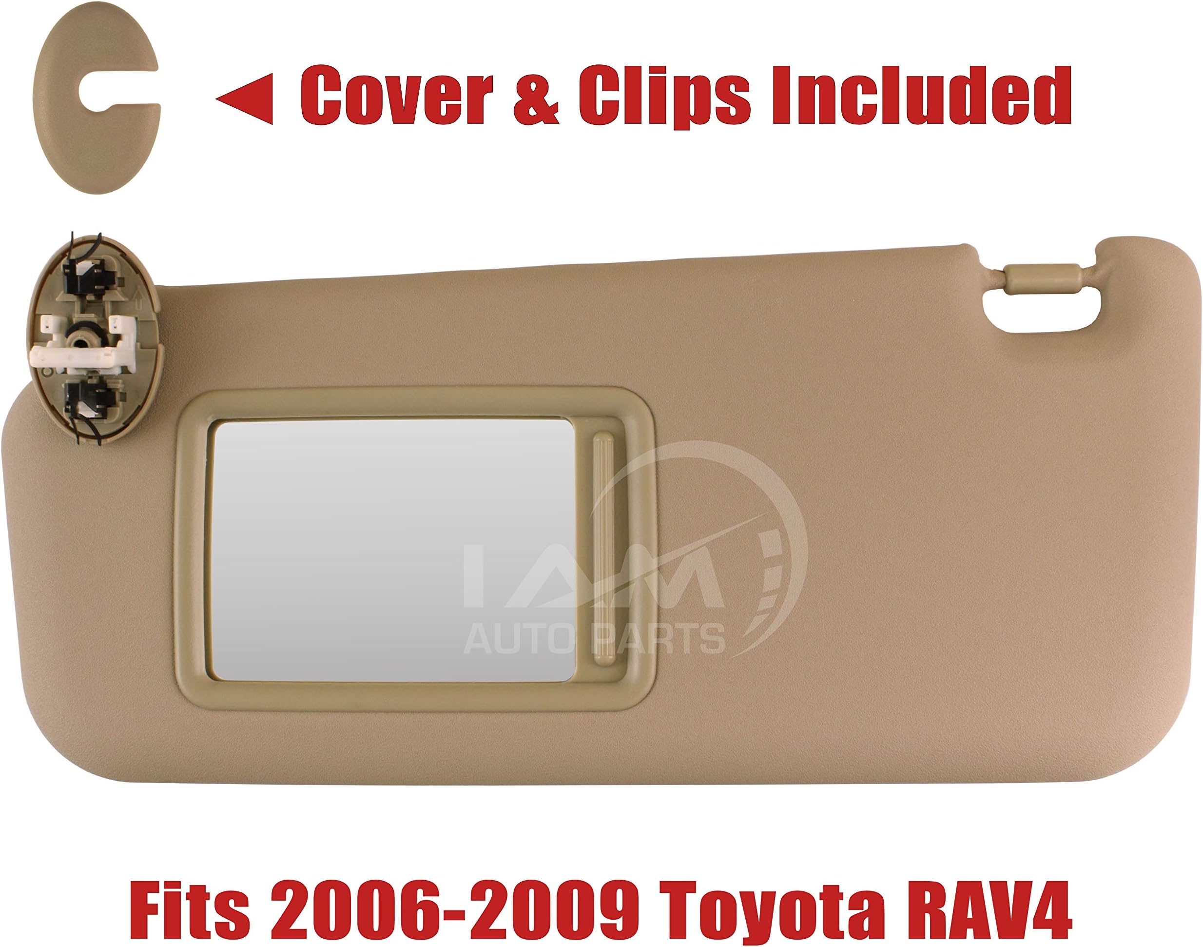 IAMAUTO 99709 Left Driver Side Ivory Tan Beige Sun Visor for 2006 2007 2008 2009 Toyota RAV4