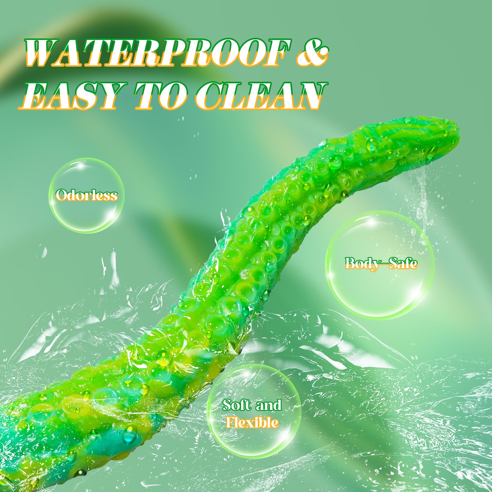 Long Tentacle Dildo Anal Toys: 18" Luminous Monster Dragon Dildo with Suction Cup, Liquid Silicone Long Butt Plug Anal Dildo for Anal Training, Fantasy Anal Stretcher for Advancer: Medium--18 IN