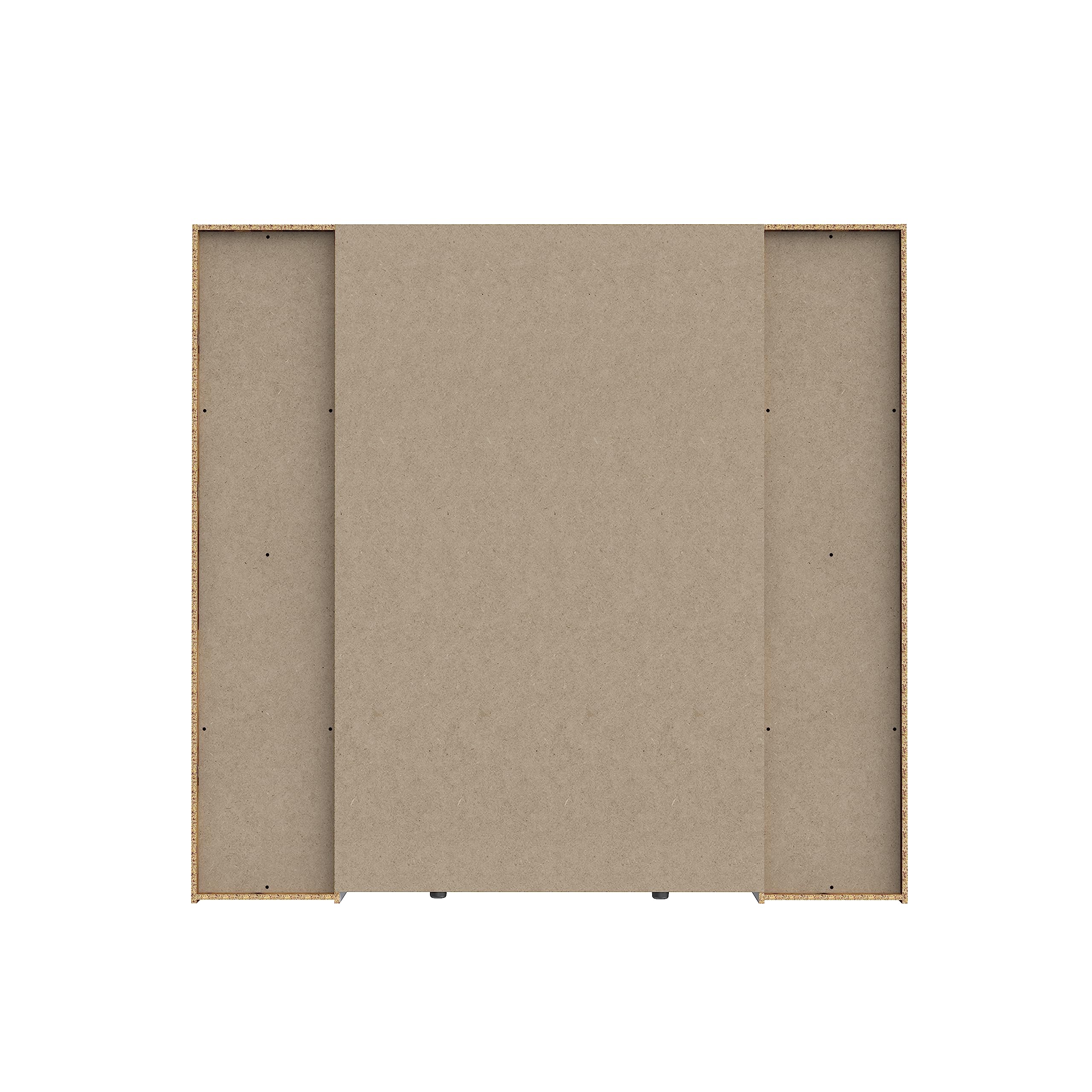 FORTE KALIXTUS Schrank 200, Kleiderschrank, Schwebetürenschrank Industrial Schlafzimmer Drehtürenschrank, 4-türig Old – Wood Vintage / Betonoptik Dunkelgrau, 200 cm breit x 190.5 cm hoch x 62 cm tief