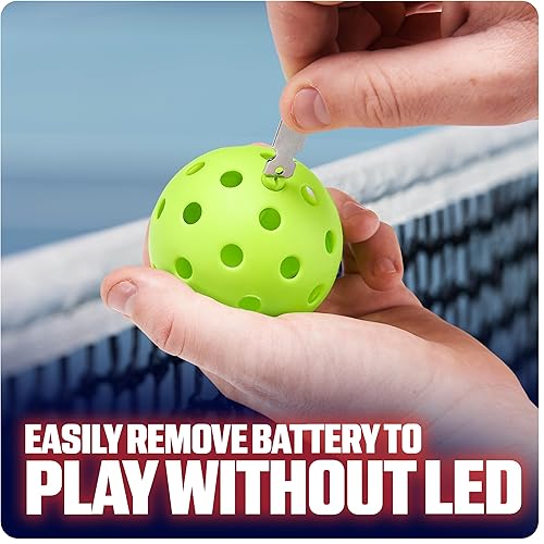 Miniatura 9 de GlowCity Juego de pickleball LED paquete de 4 bolas de pickleball que brillan en la oscuridad con 20 horas de tiempo de brillo, ideal para jugar por