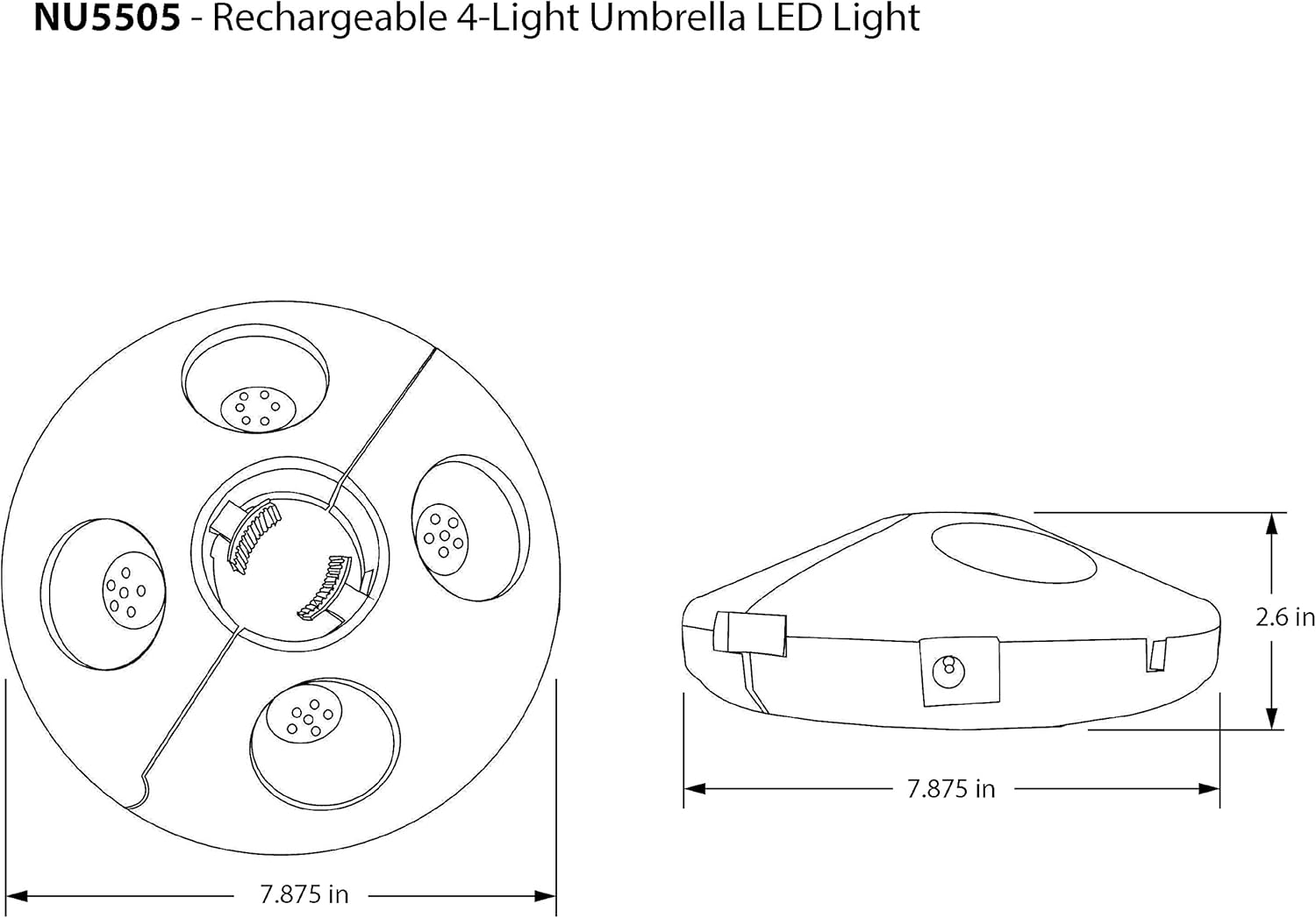 4-Light Rechargeable LED Umbrella Light : Patio Umbrella Lights : Tools & Home Improvement