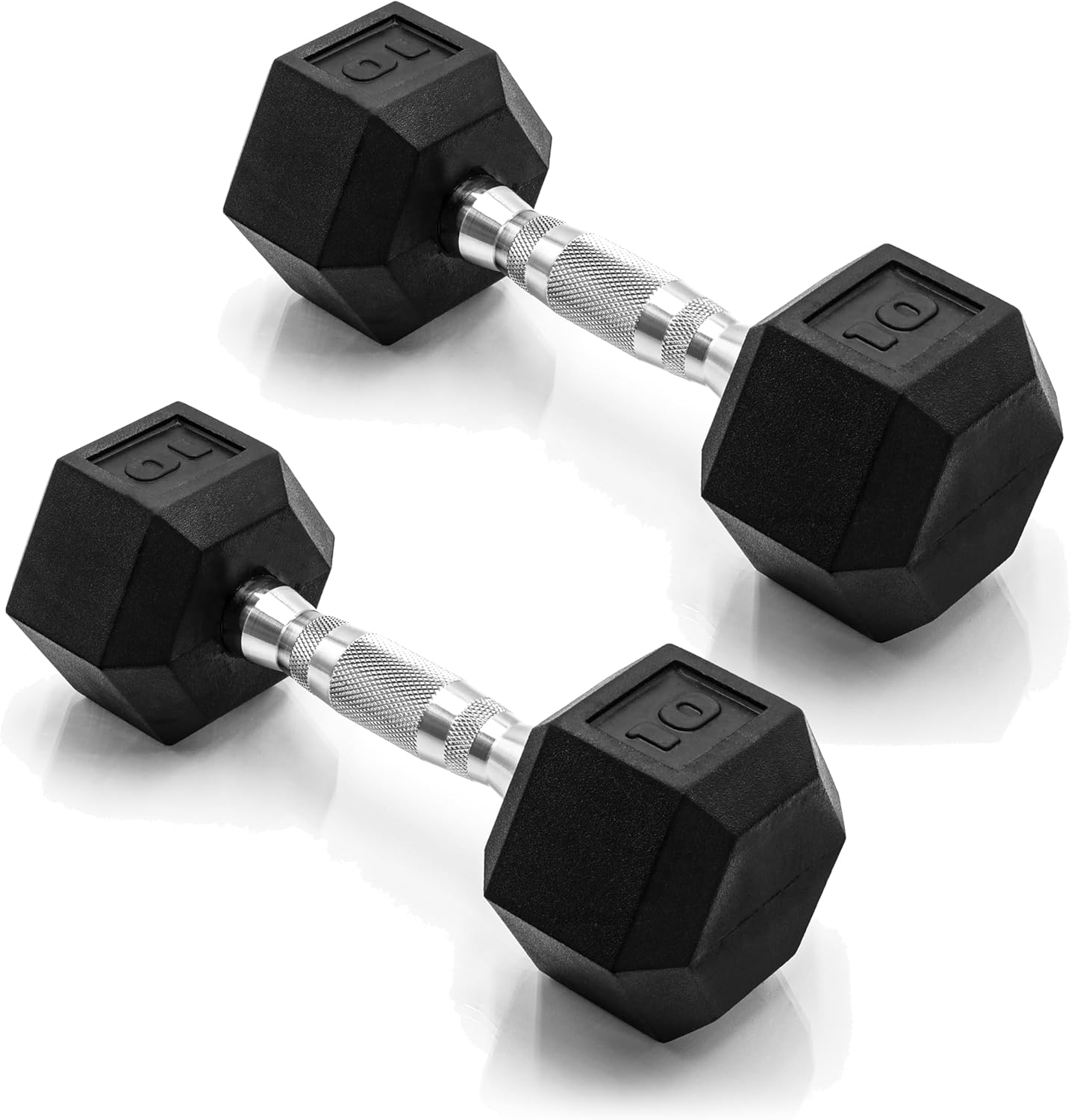 CAP Barbell Coated Dumbbell Weight Pairs | Multiple Options Chrome Handle 10-Lbs Pair