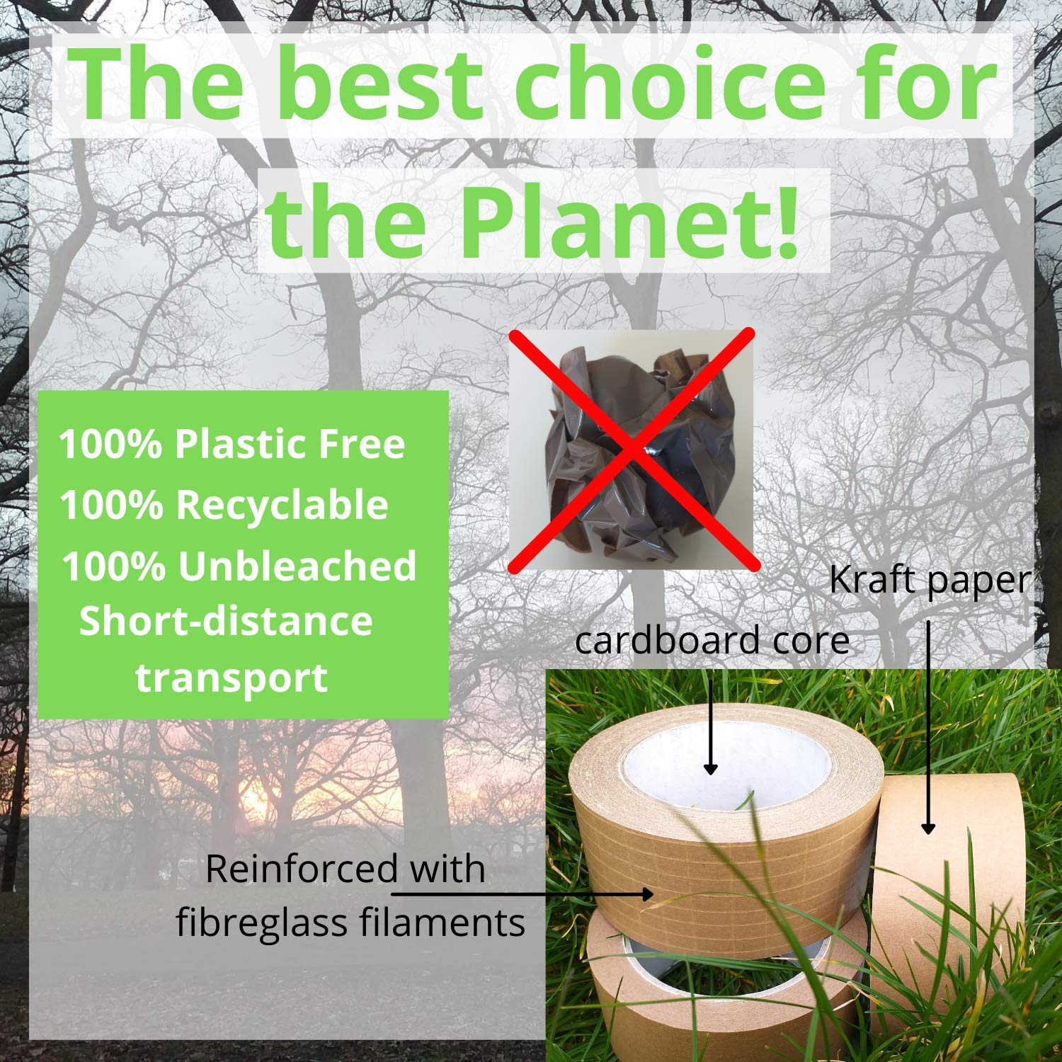 Eco House Moving Kit Strong Kraft Paper Packing Tape Bundle