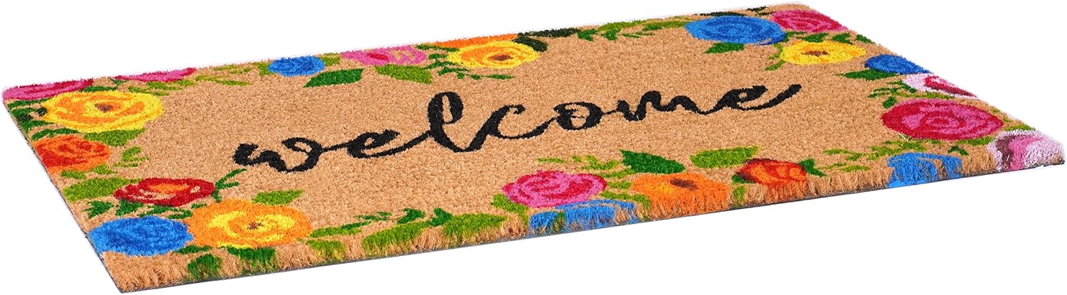 Calloway Mills 107422034 Colorful Roses Welcome Doormat 20" x 34"