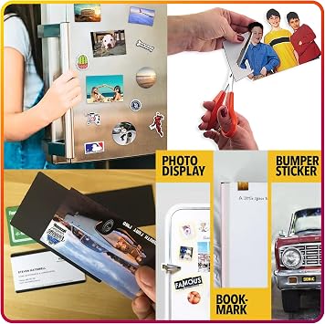 Magnetic Sheets with Adhesive Backing 8 x 10 for Crafts, DIY. 50 Strong Craft Magnets to Make Flexible Magnet Self Sticky Tapes, Strips, Squares, Sheet for School Classroom Board, Fridge, Photos