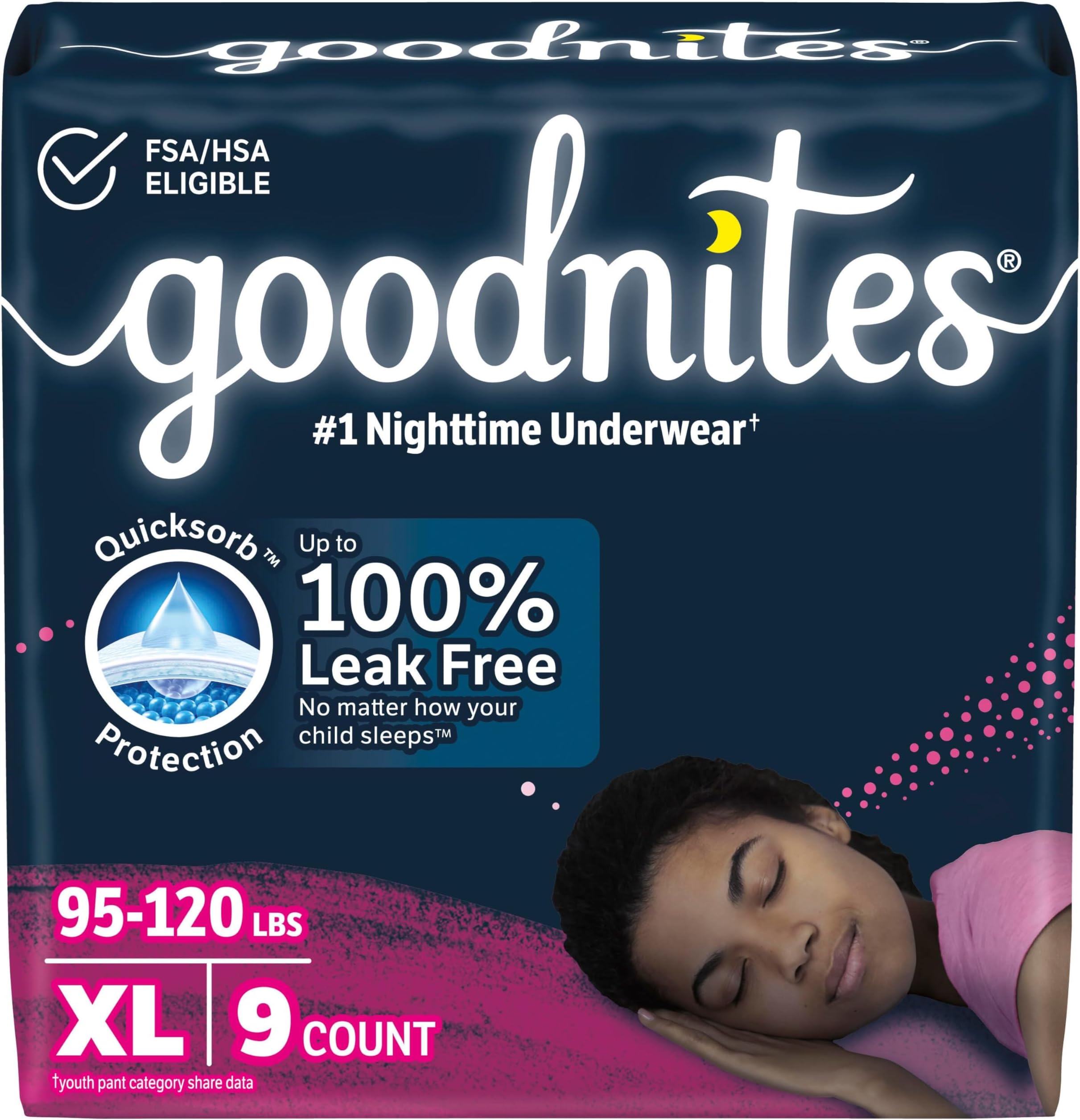 GoodNites Nighttime Bedwetting Underwear, Girls