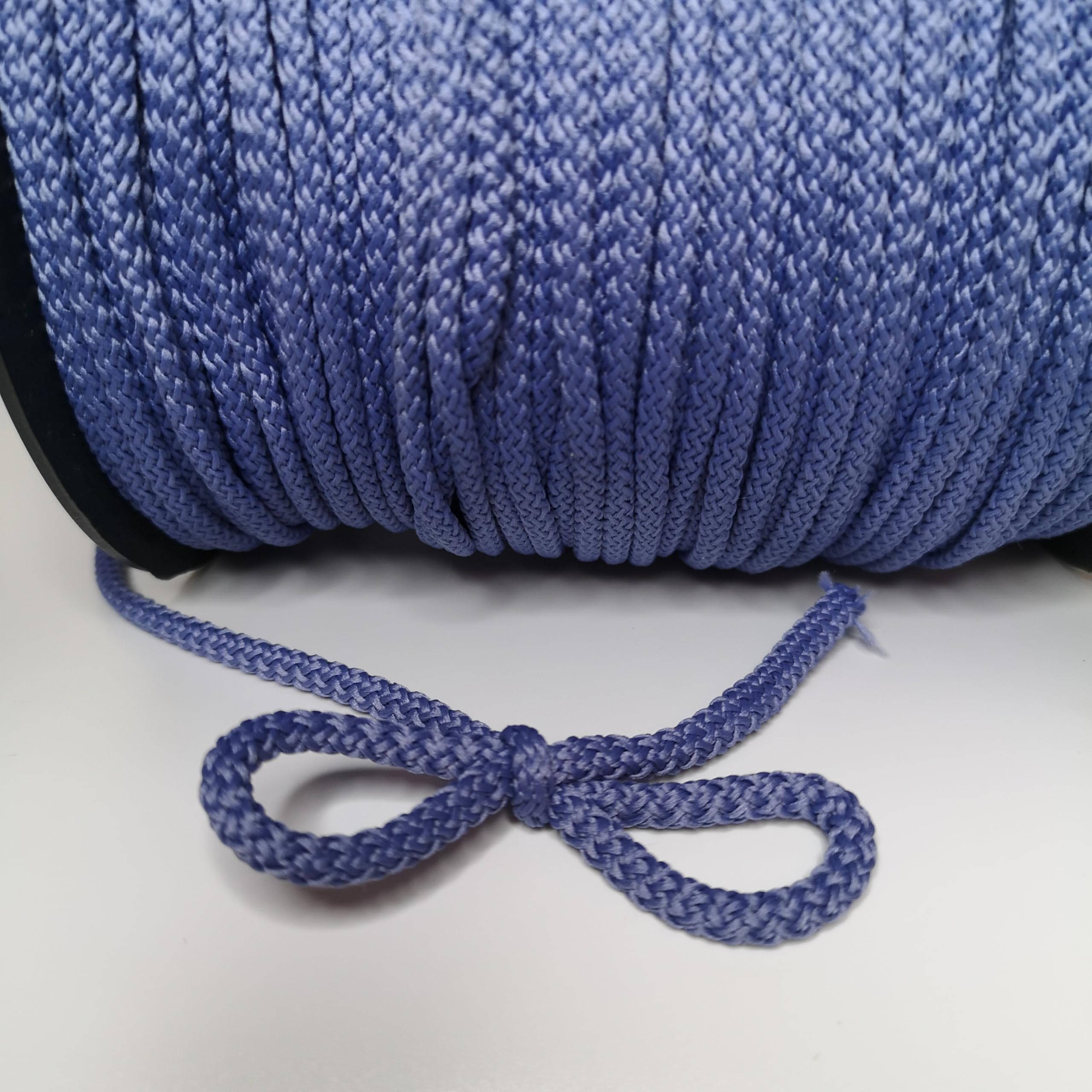 5mm Cord, Braided Drawstring, Strong Rope for Crafts, Lacing and DIY, String, Multiple Colours, Polypropylene (Light blue, 20 meters / 65 ft) โ image 1