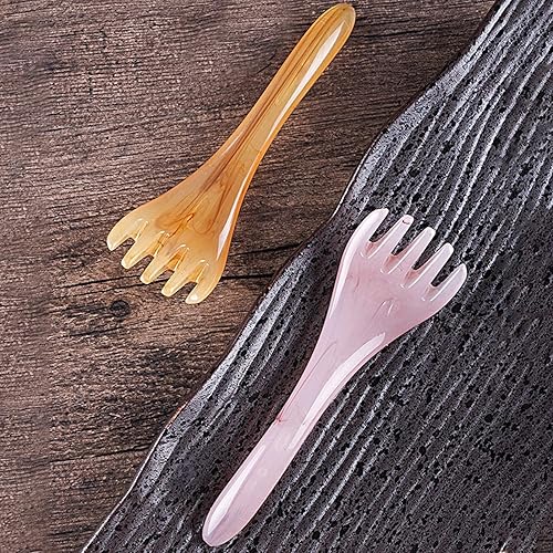 Miniatura 5 de Peine masajeador de cabeza de 3 piezas, herramienta de masaje Gua Sha para la relajación muscular del cuero cabelludo, masajeador manual del cuero