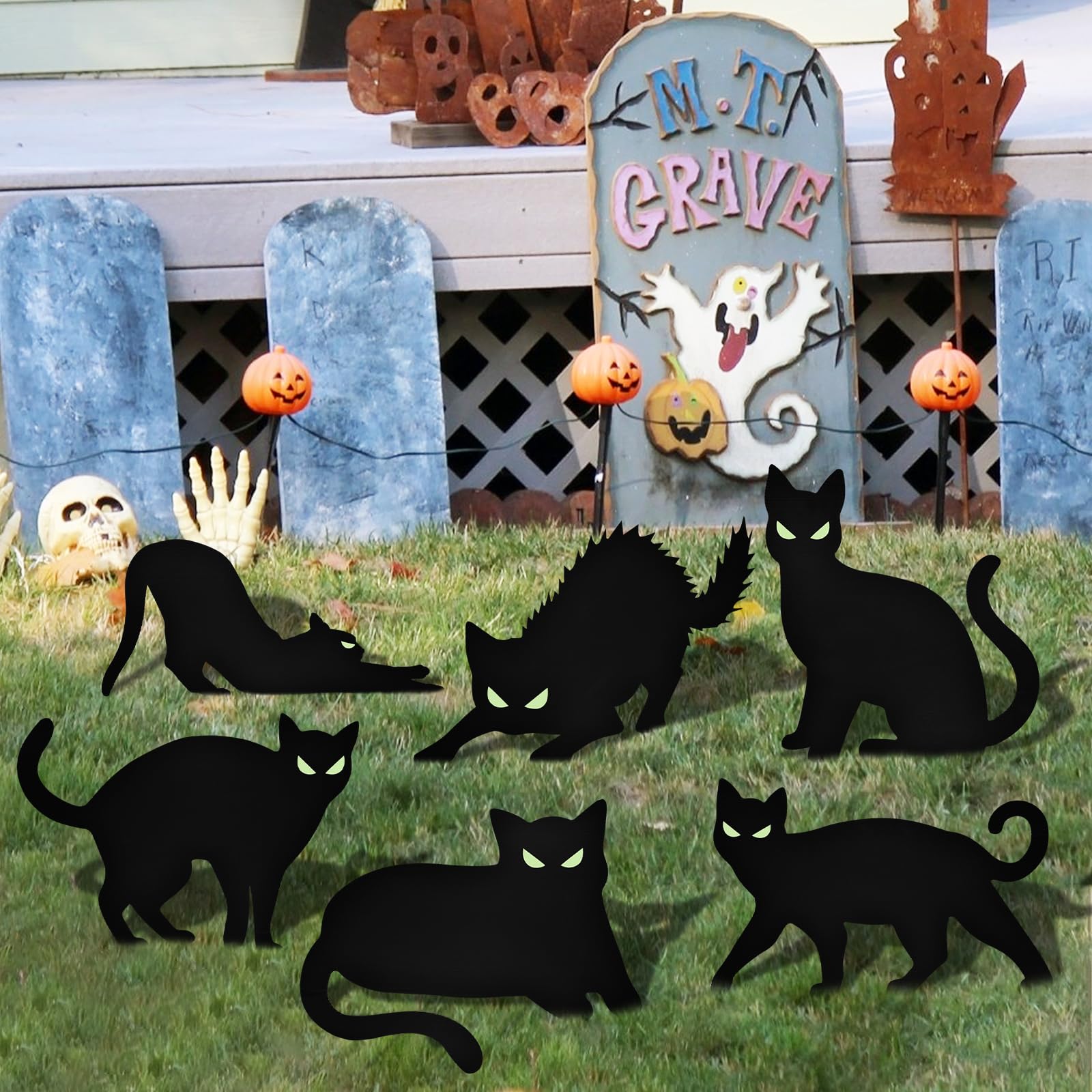 Decoración Exterior De Halloween árbol Colgante Decoración Bruja Halloween Bruja Black Cat Decoración Del Patio De Halloween Jardín De Halloween Scary Hanging Bats - México