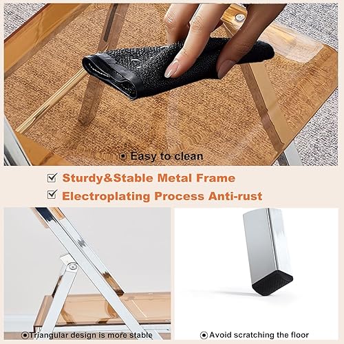 Miniatura 4 de Silla plegable de acrílico transparente con respaldo y marco de metal, silla plegable para interiores y exteriores con capacidad de 220 libras,