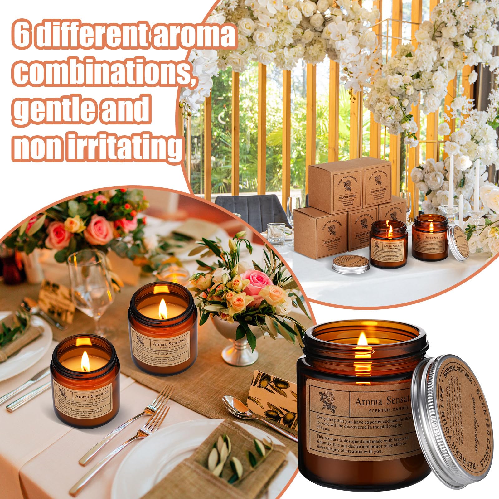 MTLEE 12 Stück Kerzen für Zuhause, Duftkerzen, Geschenk-Set für Frauen, langlebig, Aromatherapie, Duftkerze im Glas, Sojawachskerzen für Geburtstag, Lehrer, Erntedankfest, Jahrestag (Blumenduft)