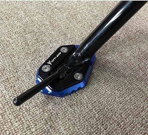 Miniatura 7 de CNC aluminio Motorcycle Kickstand Side Stands Enlarger for Yamaha MT03 MT 03 2016 2017 2018 2019 Stand Extension Plate (Color  Black)