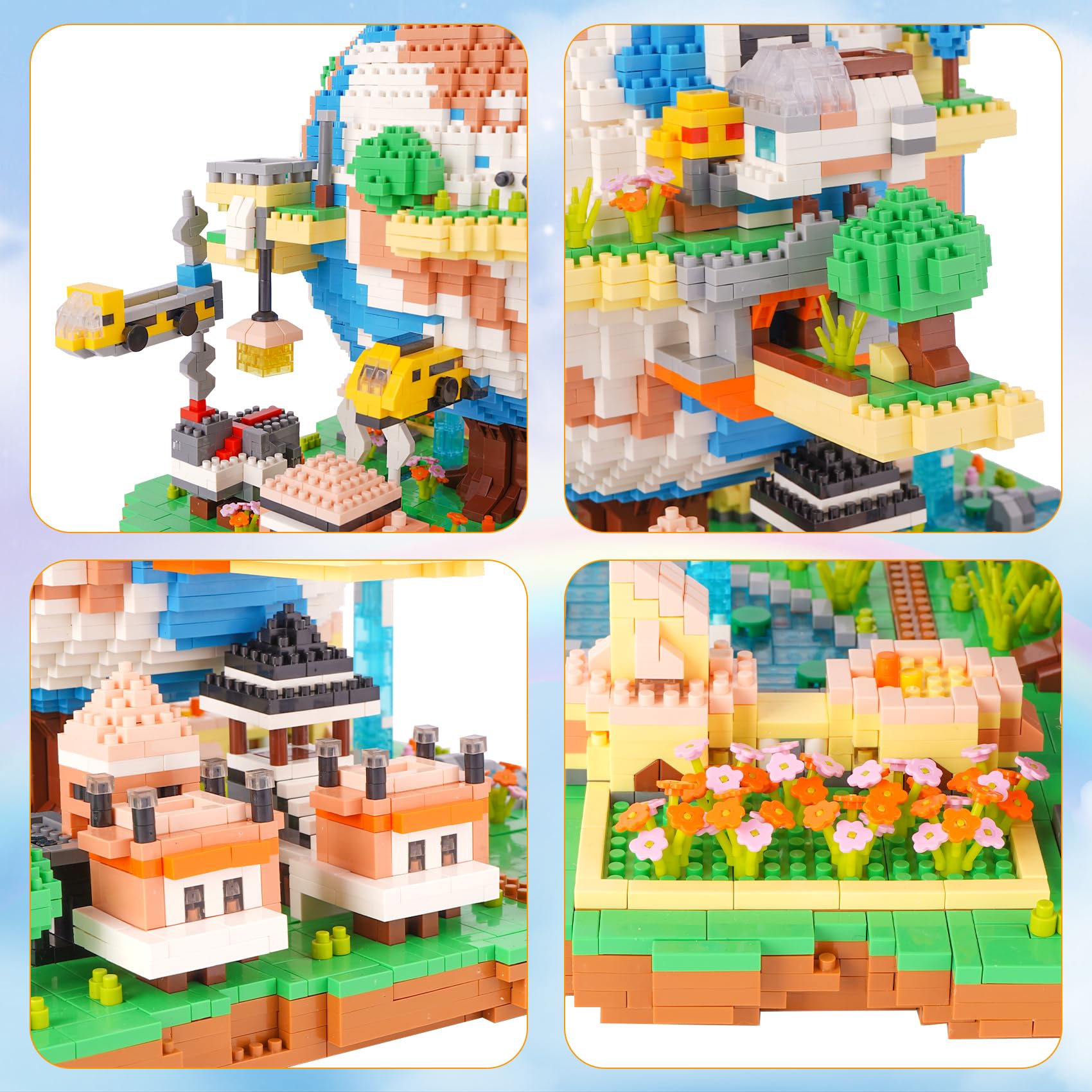 LULUFUN Set Blocchi Costruzione Villaggio Globale - 2336 Pezzi, Modello Architettonico, Regalo Per Adulti E Ragazzi