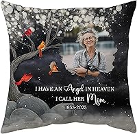 Vista 13 de Hyturtle Almohada conmemorativa personalizada de condolencias con inserto de 12 x 12 pulgadas, regalos impresos de doble cara para la pérdida de un