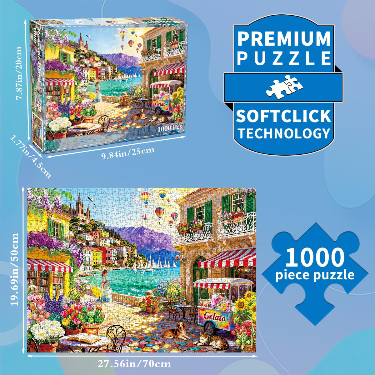 Puzzle 1000 elementów dla dorosłych, klasyczna gra edukacyjna, piękna dekoracja, romantyczna wyspa, prezenty