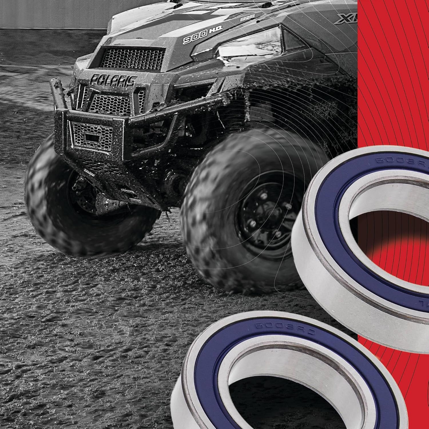 All Balls Racing Wheel Bearing Kit Rear Compatible with/Replacement for Arctic Cat 250 Dvx 06-08, 300 Dvx 09-15 25-1527