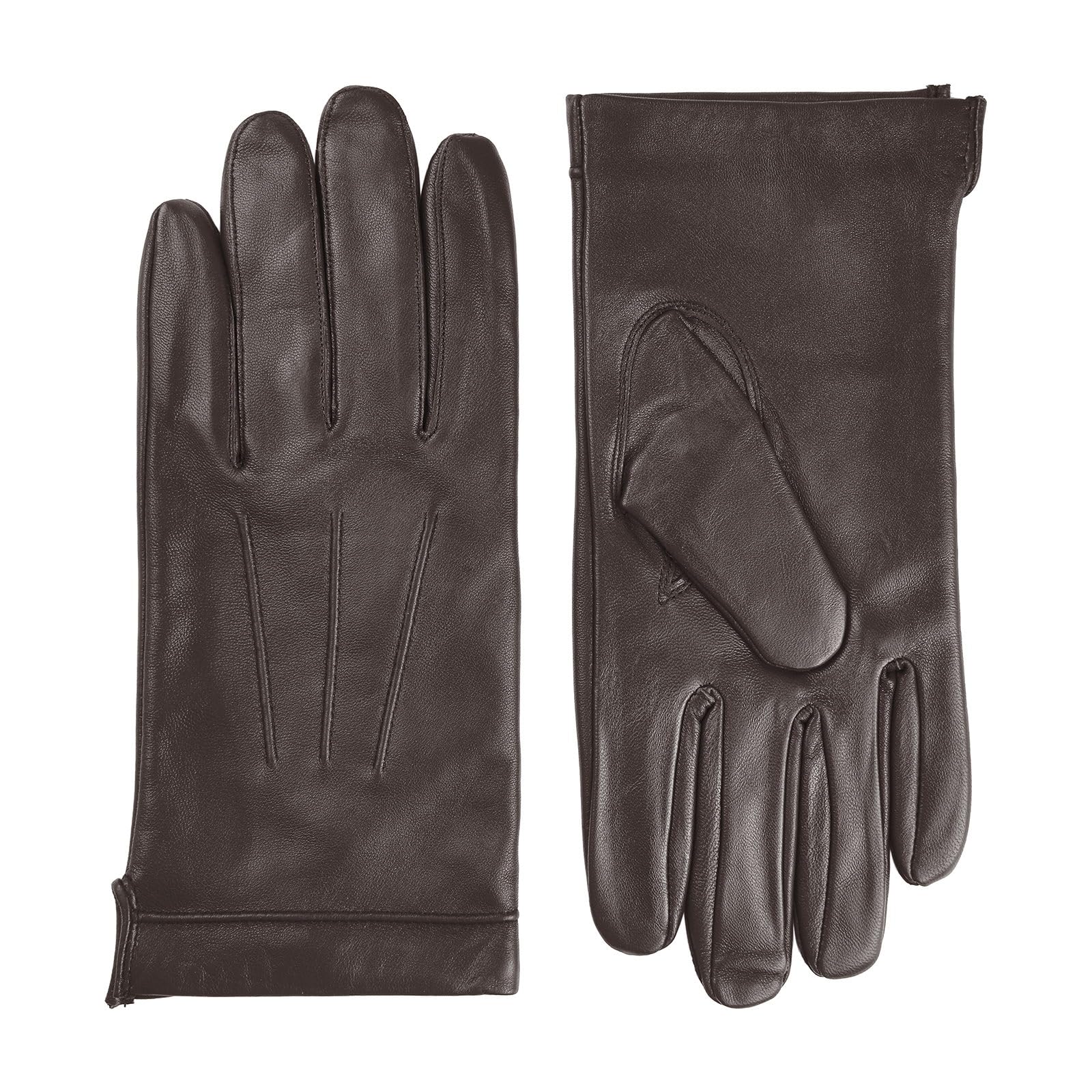 Harssidanzar Guanti da uomo in pelle foderati in cashmere caldi e touchscreen SM052EU