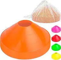 GoSports Cones esportivos premium para treinamento de agilidade e exercícios - pacote com 20 com bolsa - laranja