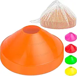 GoSports Cones esportivos premium para treinamento de agilidade e exercícios - pacote com 20 com bolsa - laranja