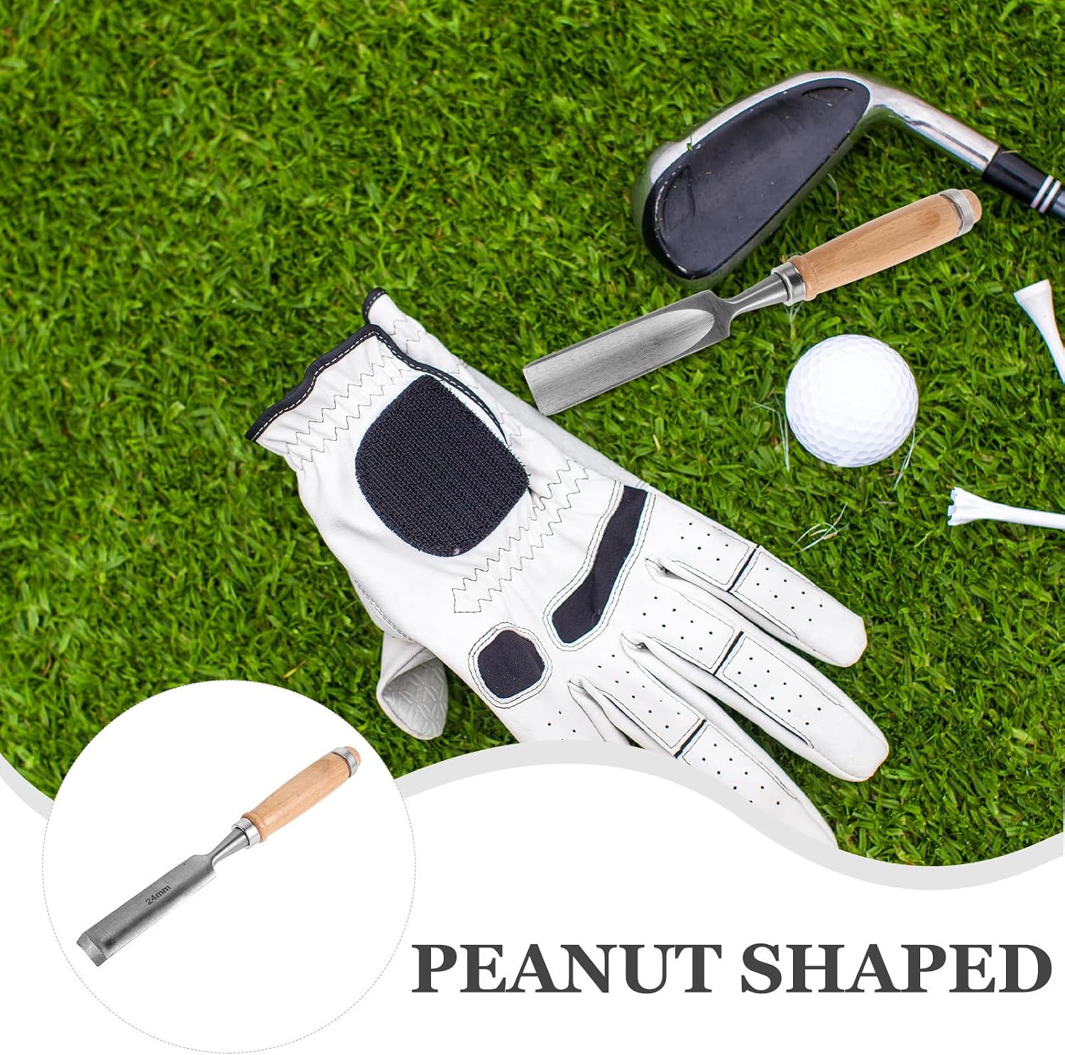 Golf Grip Removal Tool Wooden Handle and Alloy Steel Blade for Club Repair and DIY, Minimizing Residue on Graphite and Steel Shafts, Comfortable to Hold Tape Peeling