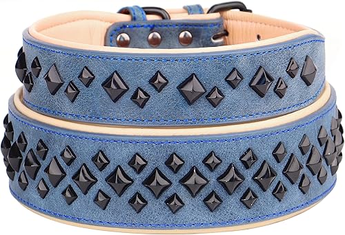 Miniatura 8 de PET ARTIST Collar de perro de cuero de 2 pulgadas para macho grande con acolchado suave, resistente y elegante diseño occidental, apto para Pitbull