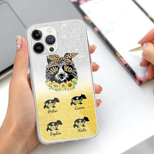 Miniatura 3 de Funda personalizada para teléfono con texto en inglés "Mama Bear" para el Día de la Madre, compatible con iPhone 15, 14, 13, 12, 11, X, XS, XR, 8,