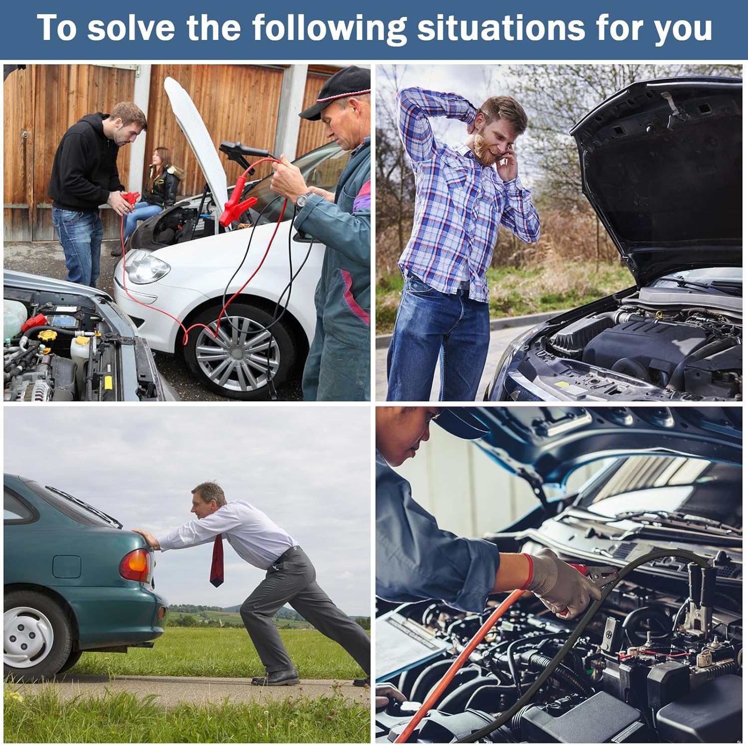 Jumper Cable Clamps for Milwaukee M18 18V Battery Jump Starter, 3.28FT 8AWG Car Battery Jumper Cable with Adapter, Automotive Battery Booster Cable for Tools used to Jump Start a Car - Image 6