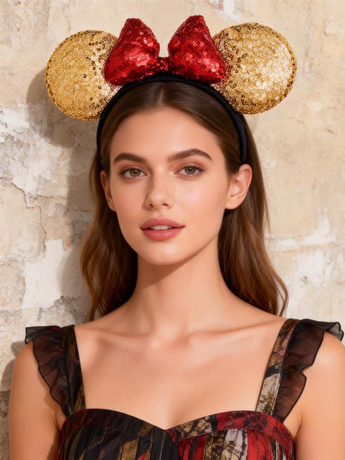 A Miaow 3D Black Mouse Sequin Ears Headband MM Glitter Butterfly Hair Clasp Park Supply Adults Women Photo Accessory - Image 4