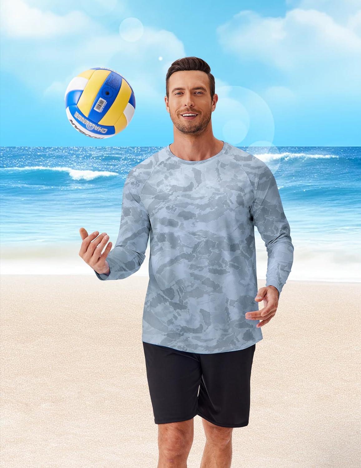 "PINSPARK Men's UV Protection Shirt - Light Blue" - Image 6