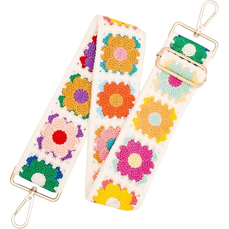 Knit Purse Strap, Crossbody Shoulder Strap, Bag Handbag Accessory - Colorful