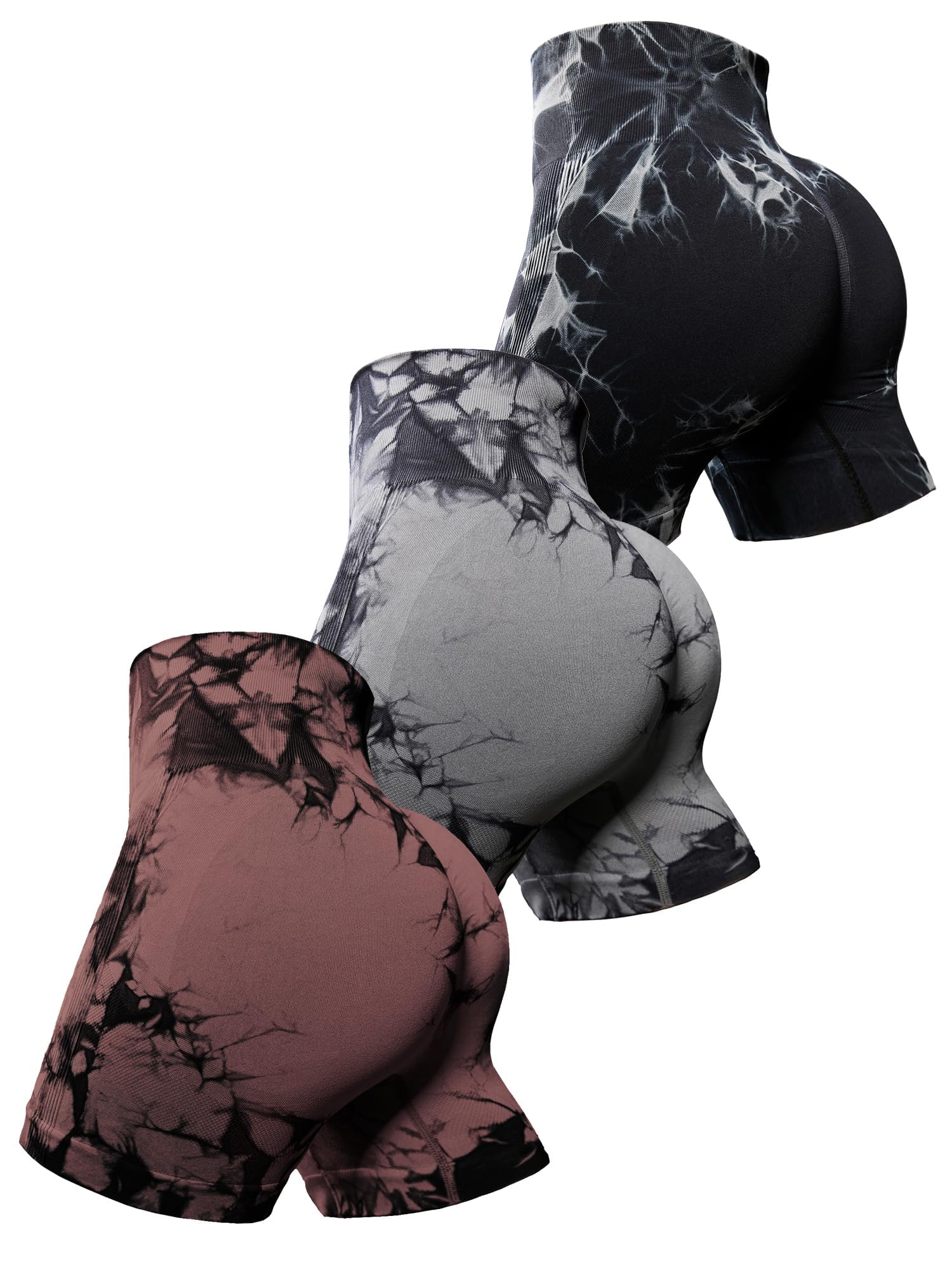 Gym Shorts for Women - 3 Pack Scrunch Butt High Waisted Lifting Workout Shorts Yoga Booty