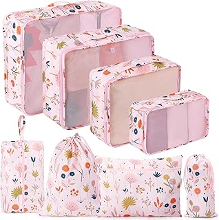 Dizdvizd 8 Piece Packing Cubes Set, Travel Luggage Packing O