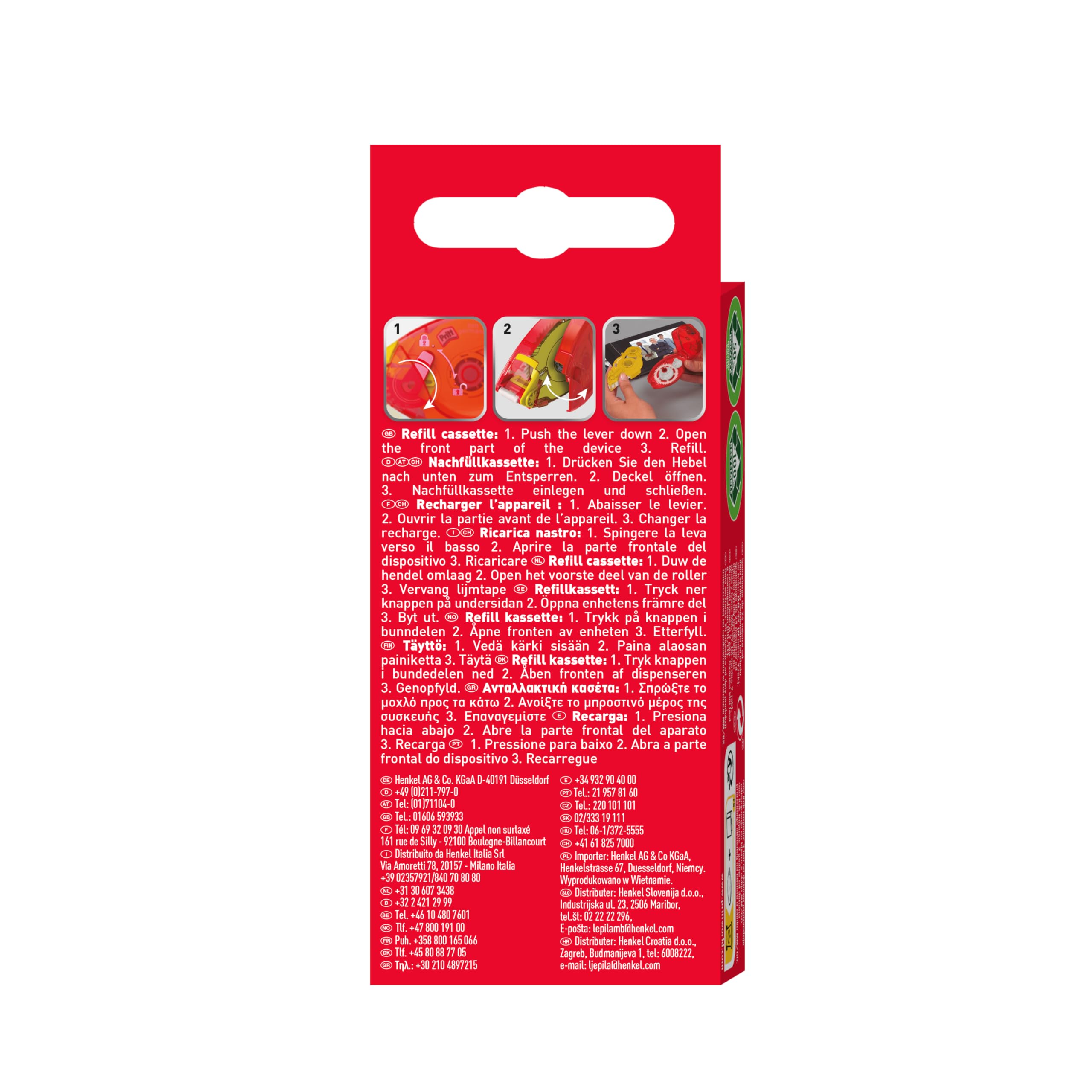 Pritt zrxnh colla Roller Refill Cassette, non permanente, Band lunghezza: 16 m, larghezza di banda: 8.4 mm, 10 pezzi