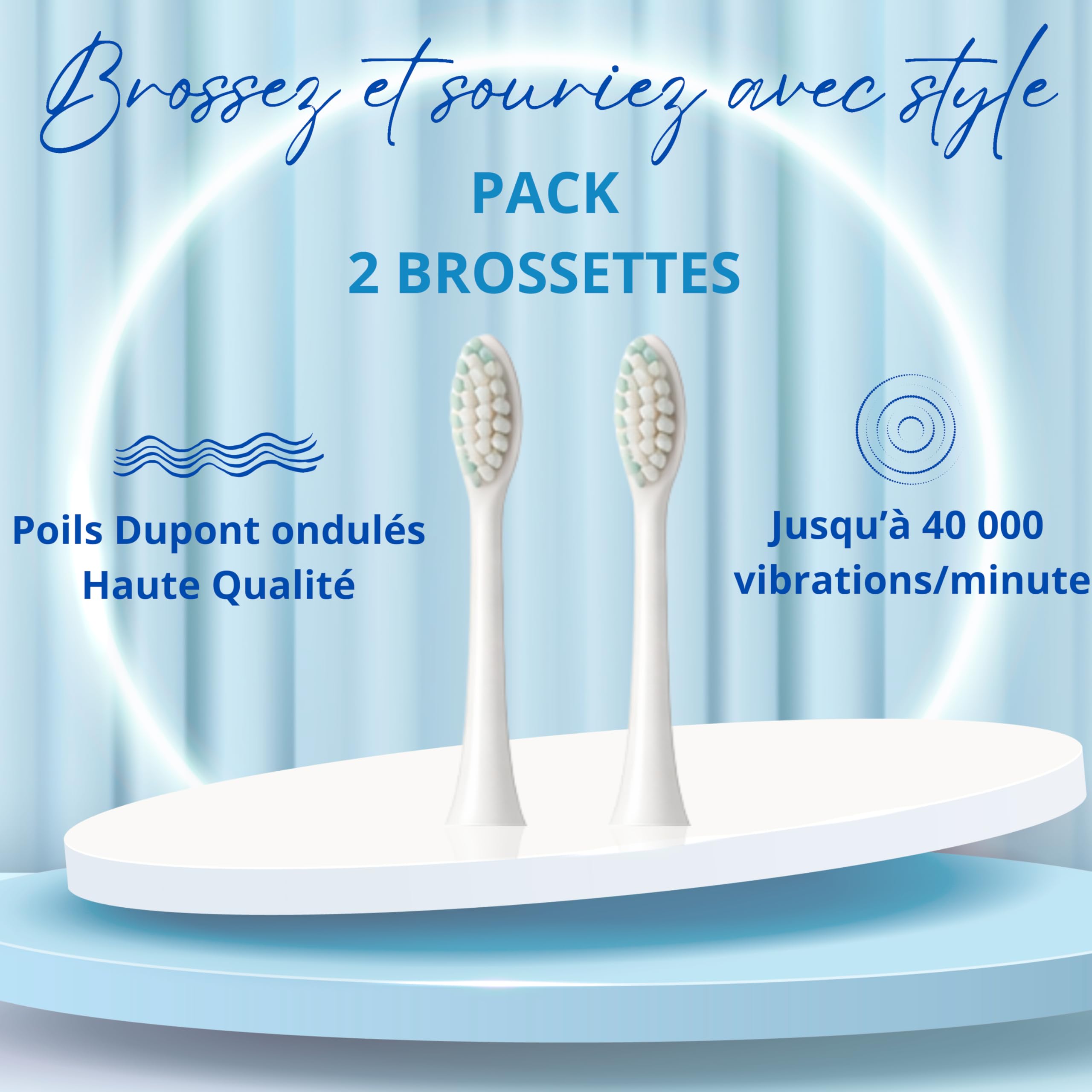 * MY HEAL* | Cepillo de dientes eléctrico sónico | 3 meses de duración | 5 modos de cepillado con temporizador de 2 min integrado | Recargable USB | Paquete de 1 cepillo de dientes y 2 cabezales de