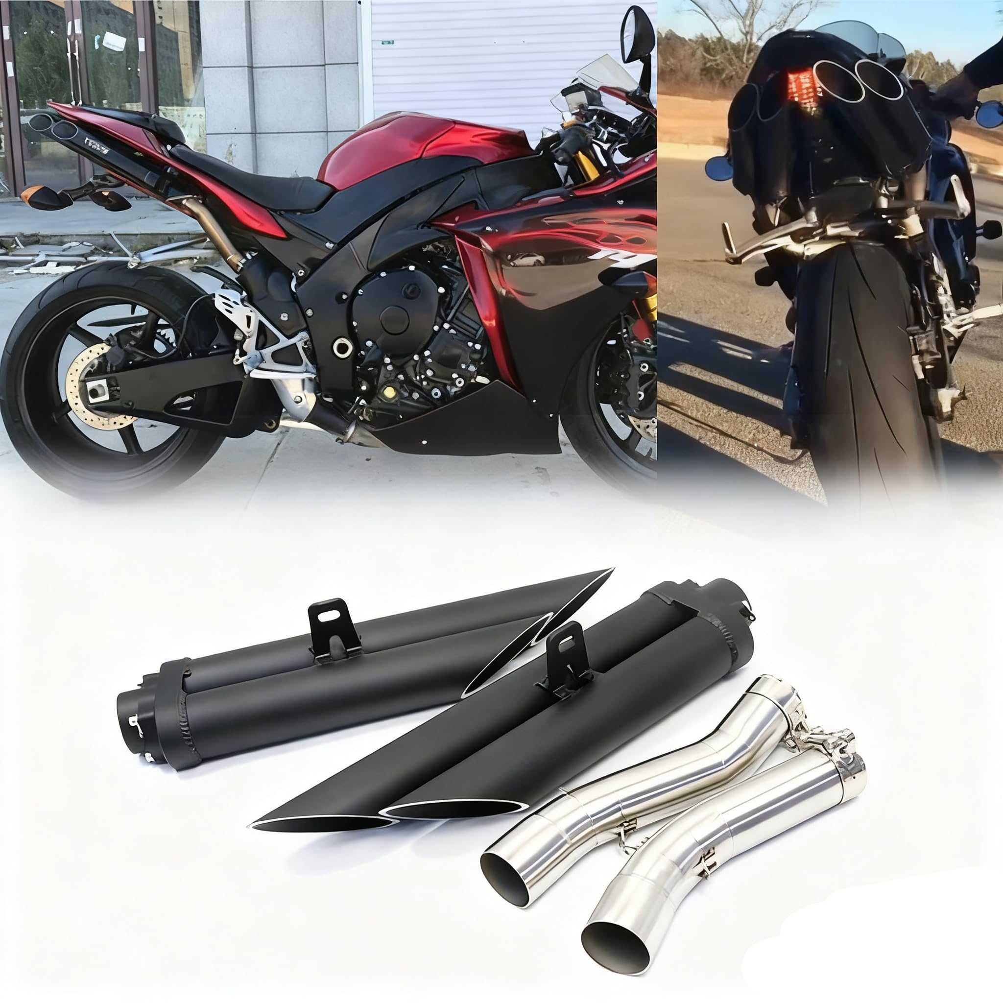 Amazon | FIRECARP YZF-R1 スリップオンマフラー, ステンレス/チタン