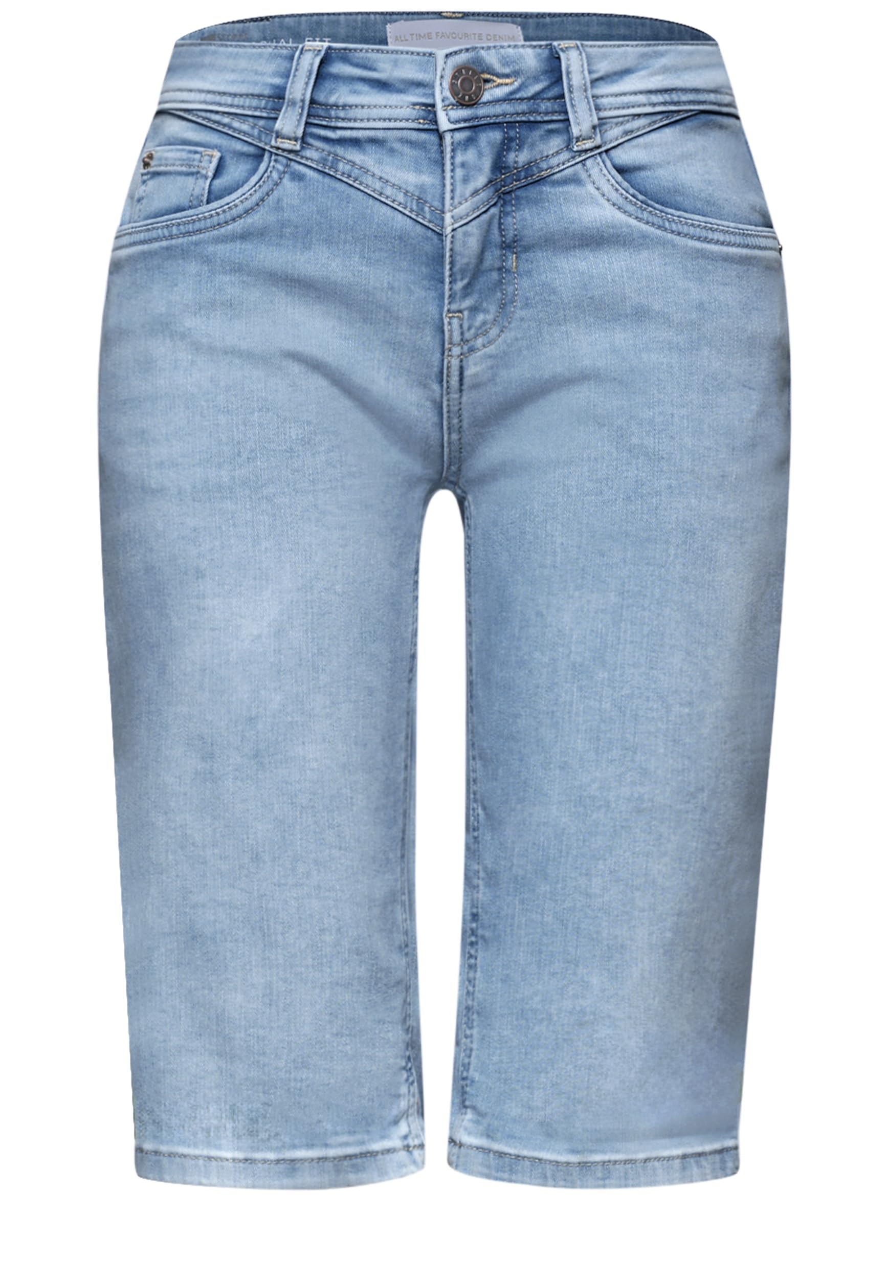 Street One Slim Leg Bermuda mit Turn-Up-Detail