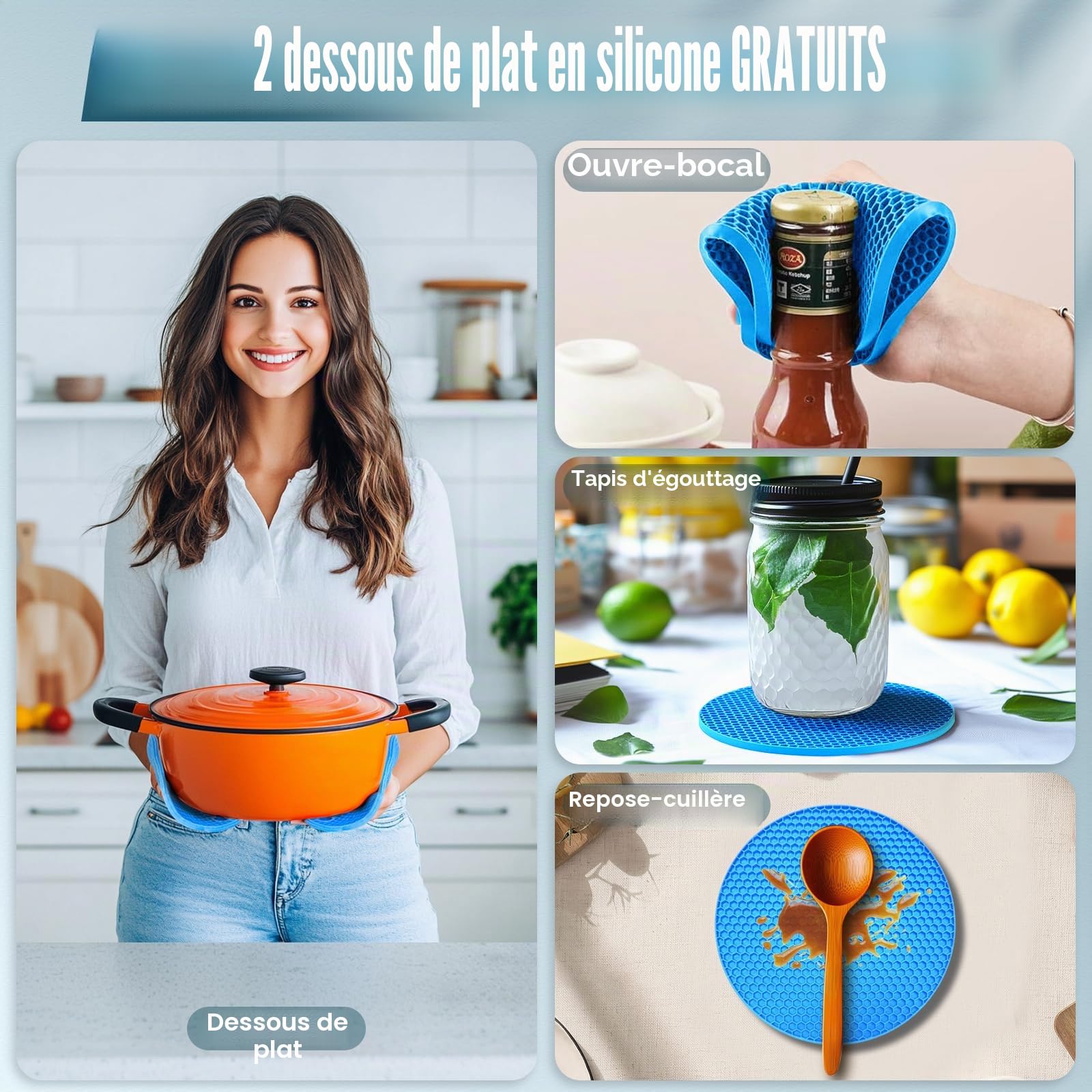 KingSom Chauffe Plat Électrique, Plateau Chauffant avec Température Réglable 60-100°C, Plaque Chauffante Electrique en Silicone Pliable,Verrouillage Enfant,Plateau Chauffant Buffet avec 2 Petits Tapis