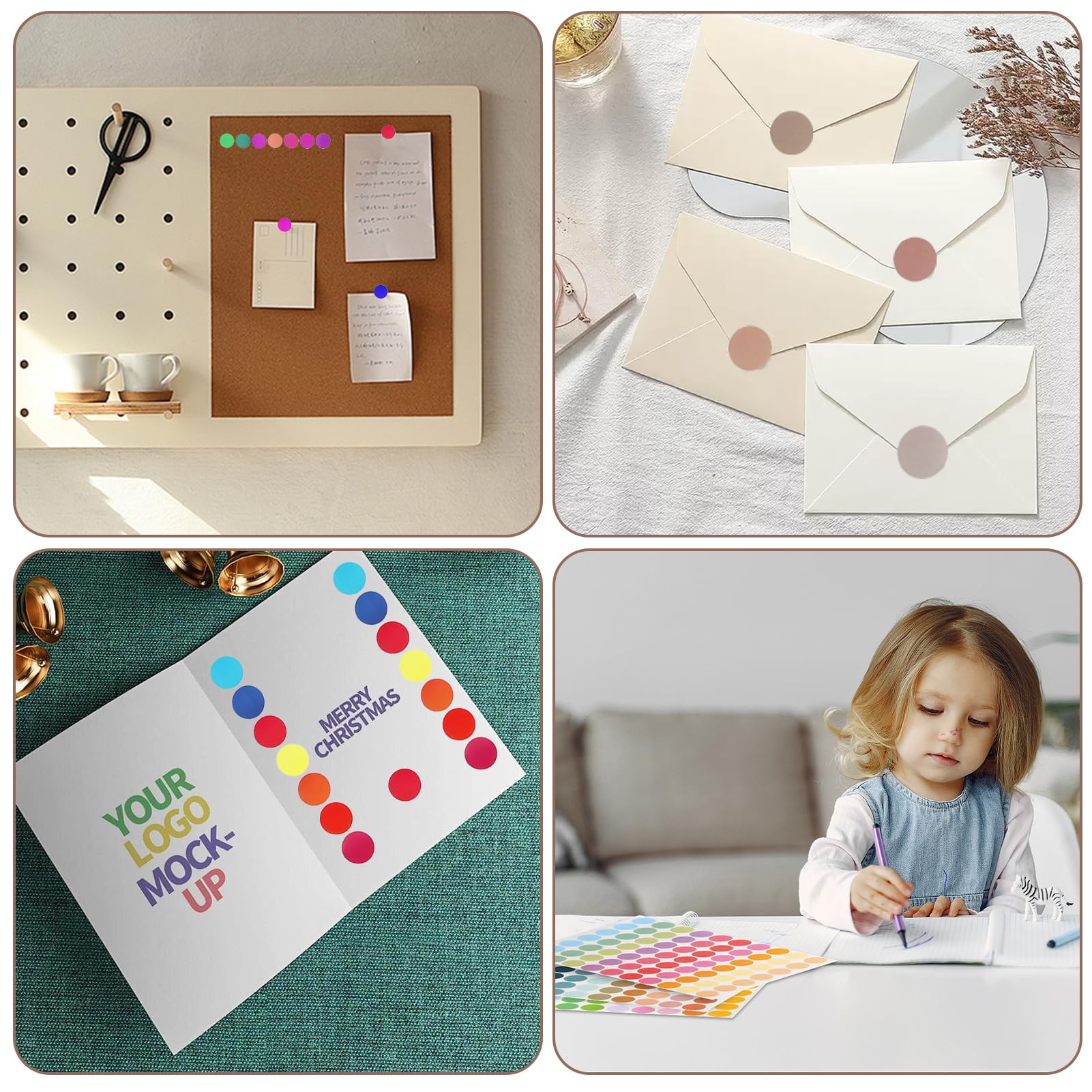 1400 Pcs Gommettes Autocollantes Rondes 20mm Couleur Codage Étiquettes Pastil