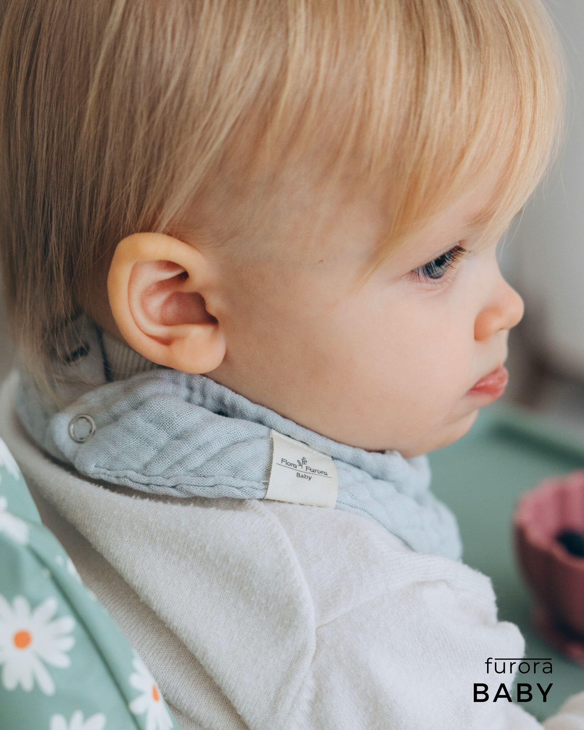 Bavaglini Neonato mussola cotone biologico OEKO TEX 100 GOTS assorbenti traspirante triangolo